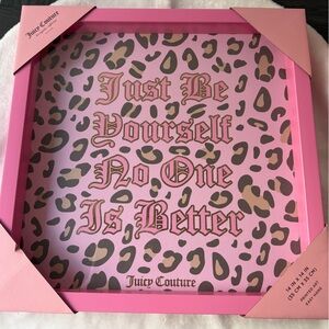 Juicy Couture pink leopard no one else is better Decor Framed Wall Art 14x14”